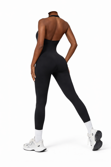 Onyx Black Halter Jumpsuit