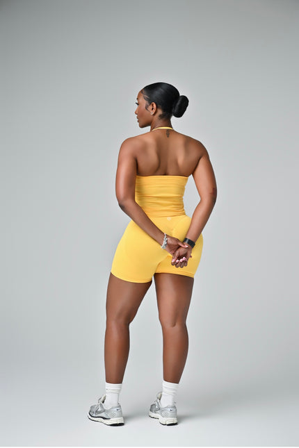 Aura Halter Top Set- Butter yellow