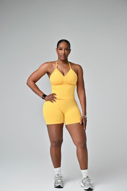 Aura Halter Top Set- Butter yellow