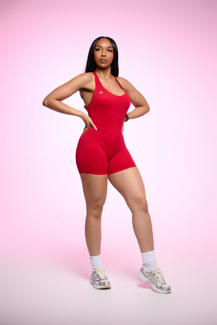 Rosewood Red Sculpt Jumpsuit