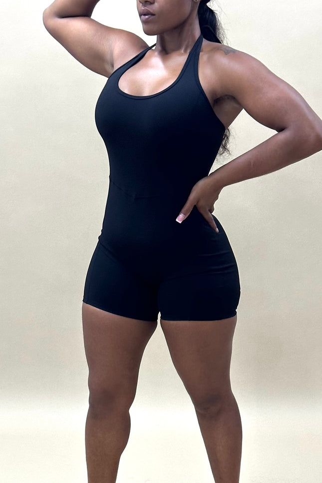Classic Black Halter Top Jumpsuit