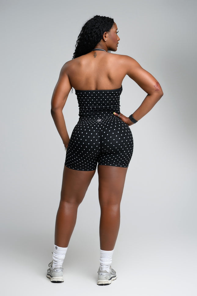 Aura Halter Top Set- Noir Black Polka