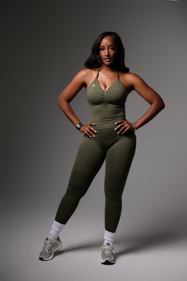 Aura Halter Set- Army Green