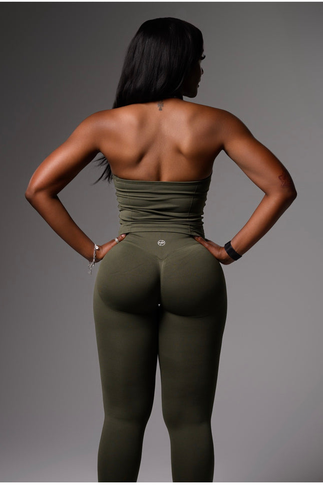 Aura Halter Set- Army Green