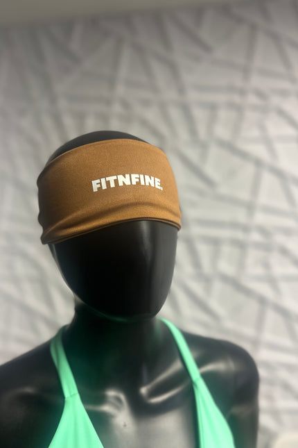 Rust Brown Fitnfine Logo Sweat Resistance Headband