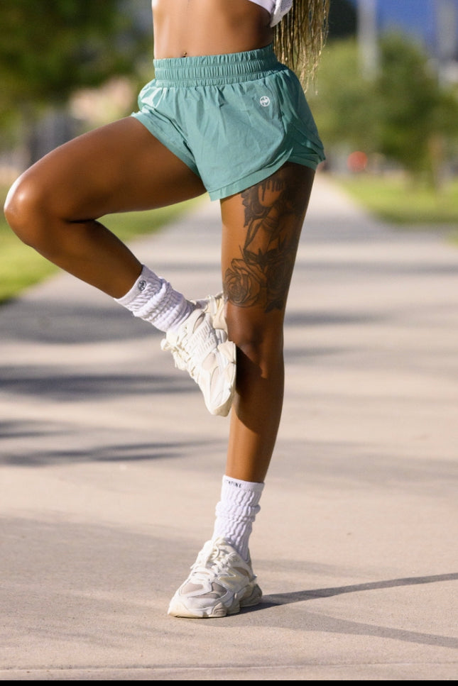 Ultra Glide CyanGreenblue Running Shorts