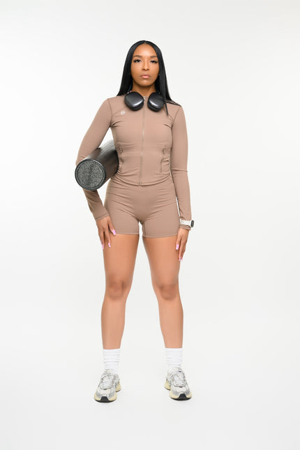Butter Soft-Jacket Set- Mocha Brown
