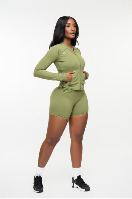 Butter Soft Jacket Set- Olive Green