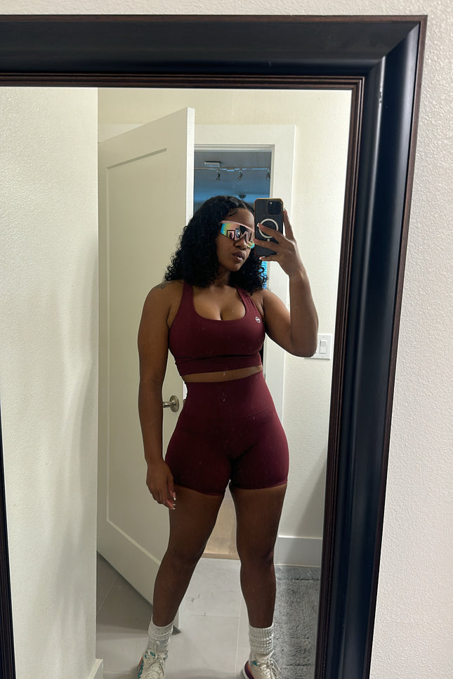 Burgundy Butter Short Set