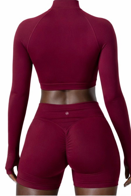 Flex Quarter Zip Set- Merlot Burgandy