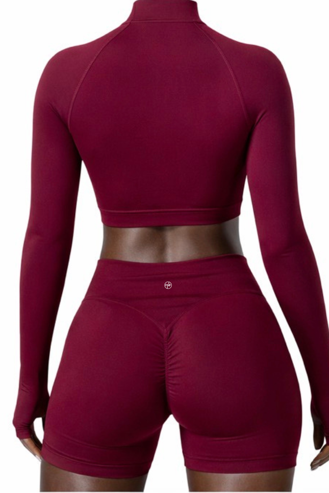 Flex Quarter Zip Set- Merlot Burgandy