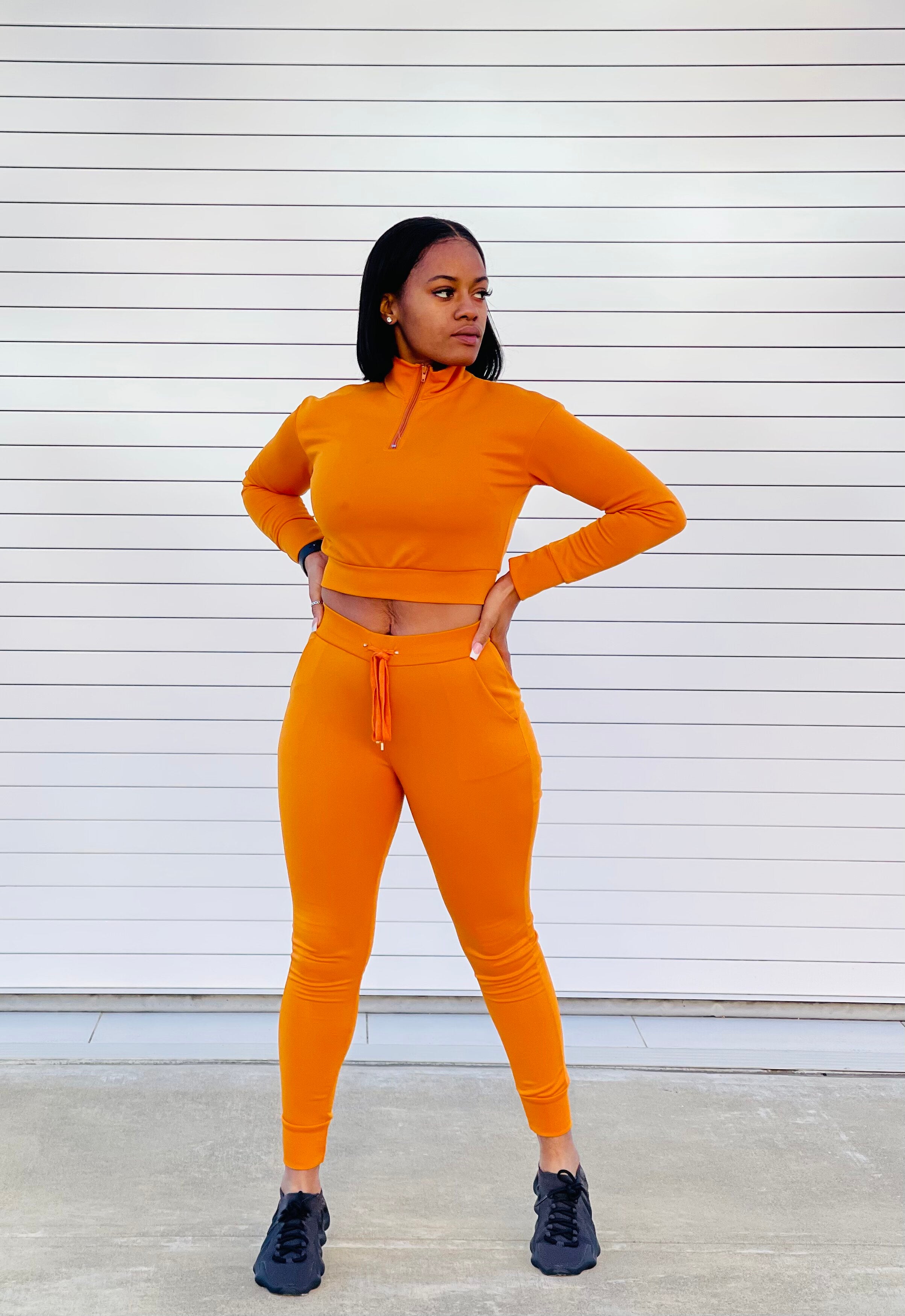 Sleek Jogger Set. (Saffron Orange)