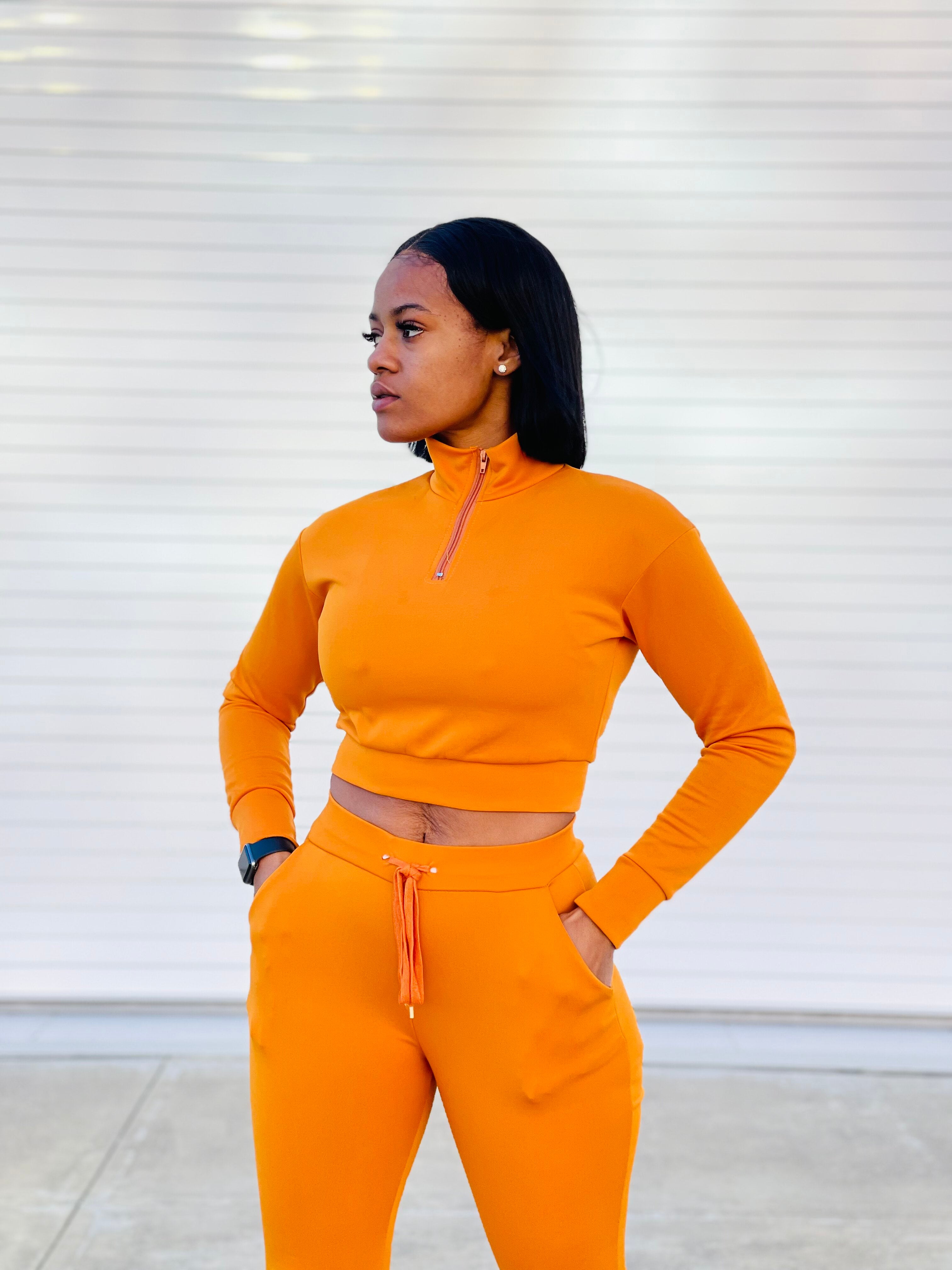 Sleek Jogger Set. (Saffron Orange)