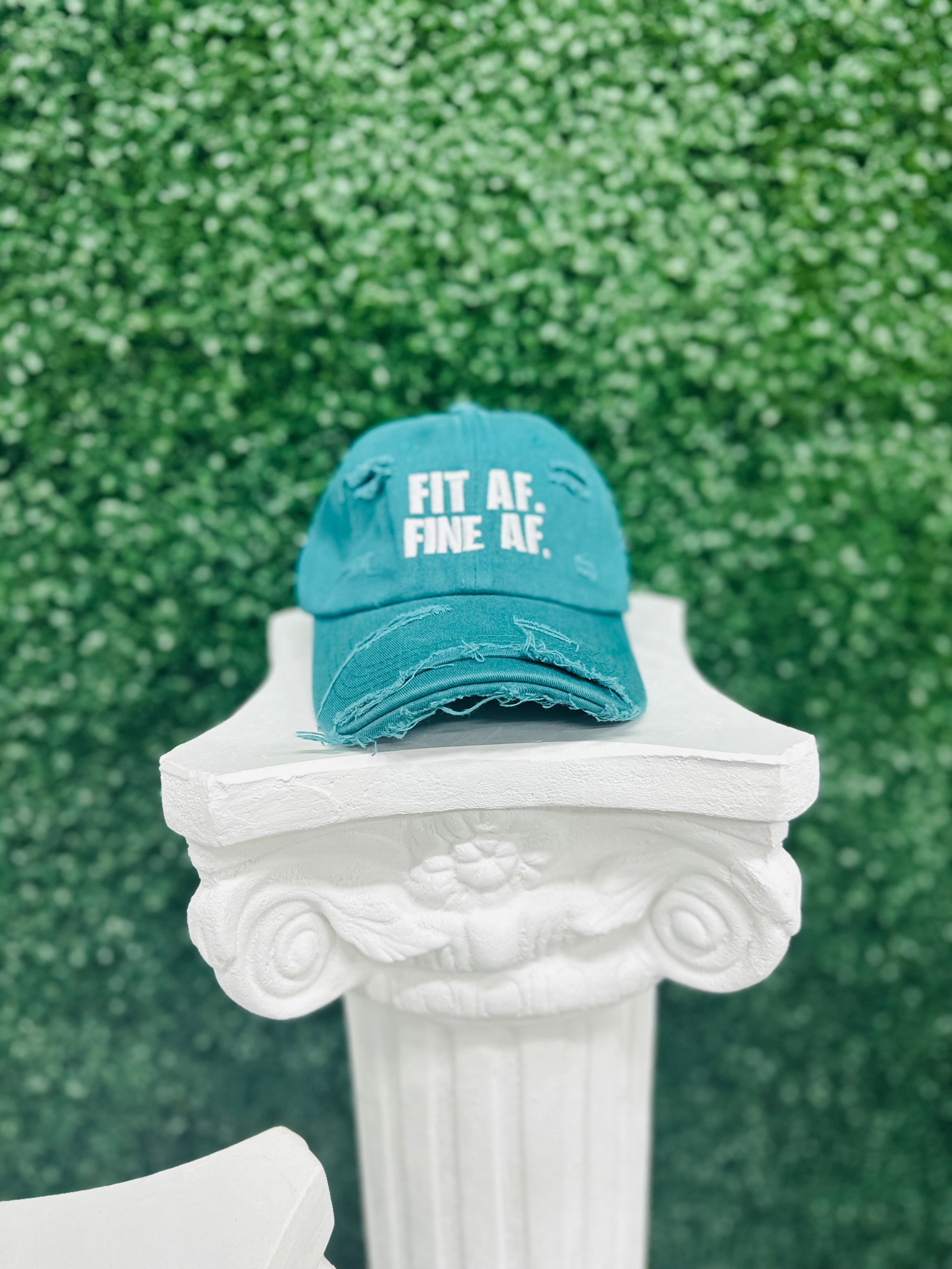 Aqua Blue Distressed Cap