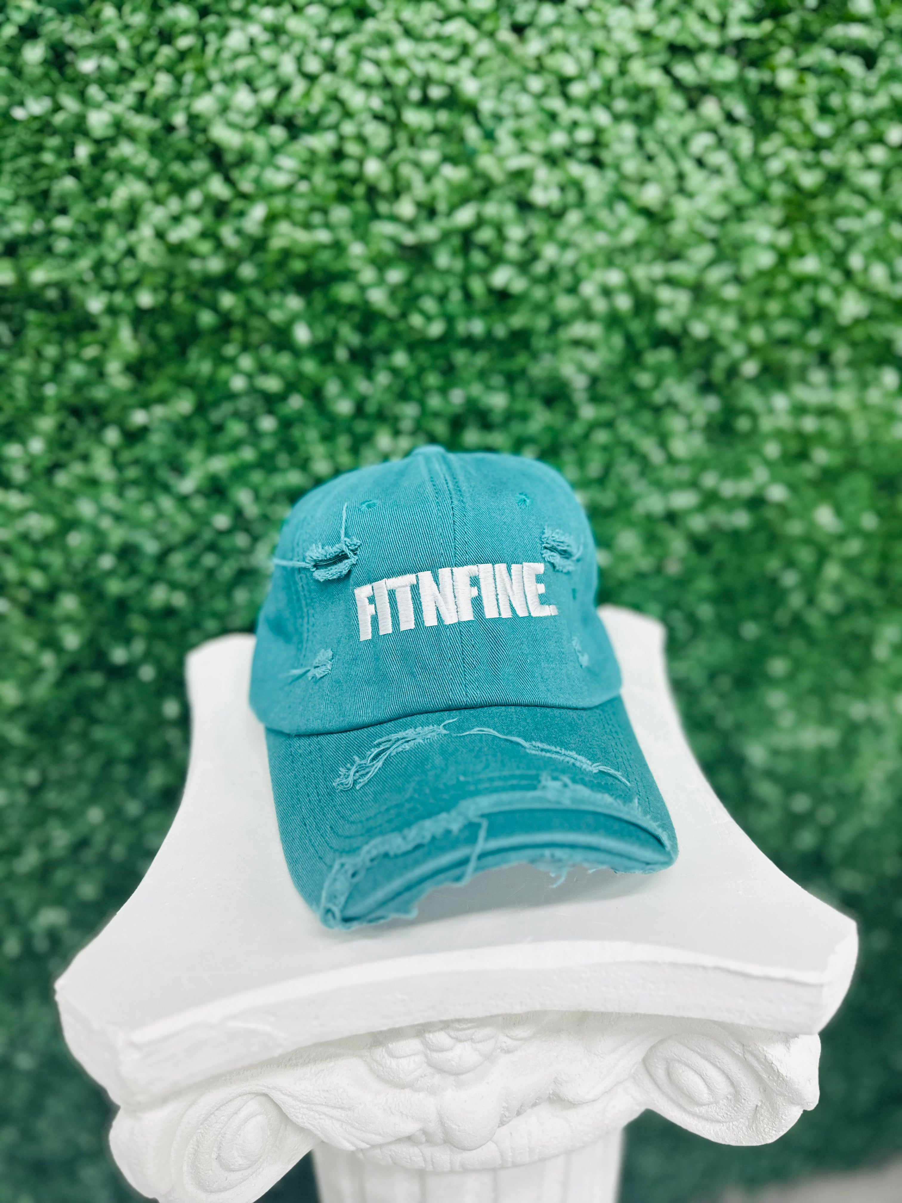 Aqua Blue Distressed Cap