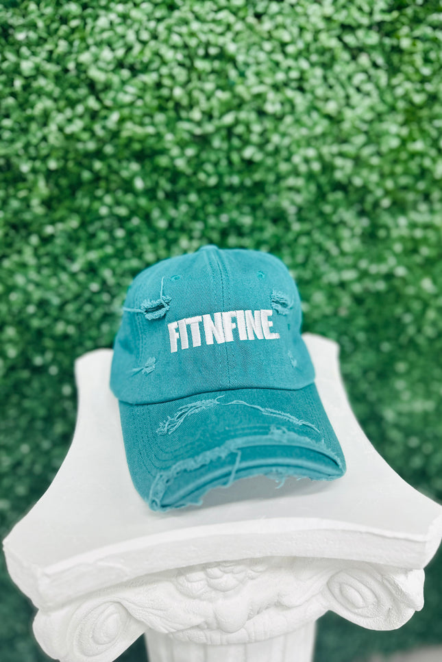 Aqua Blue Distressed Cap