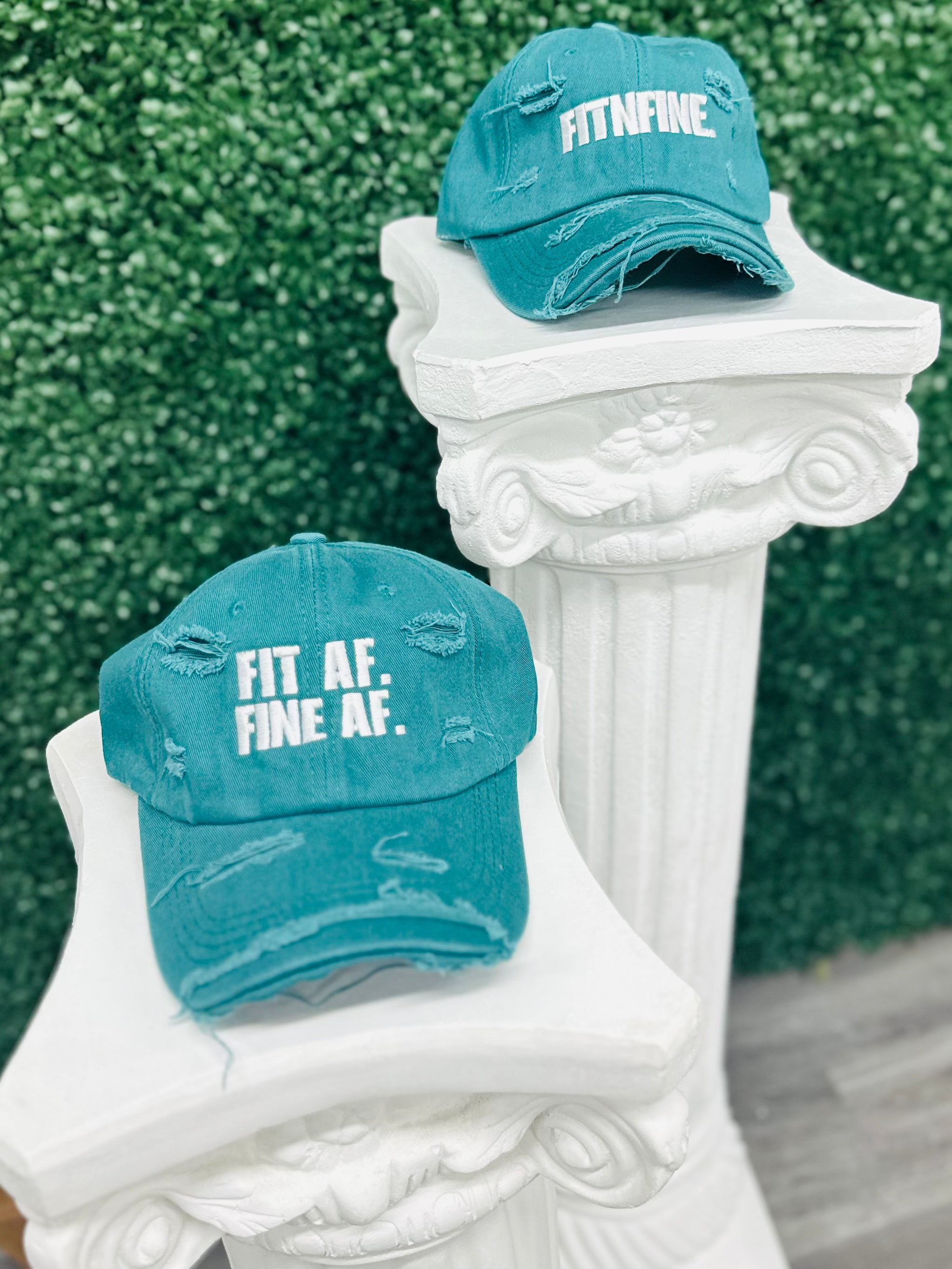 Aqua Blue Distressed Cap