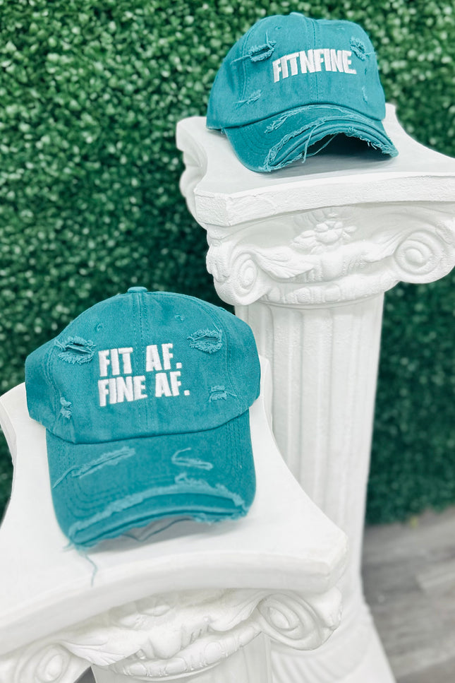 Aqua Blue Distressed Cap