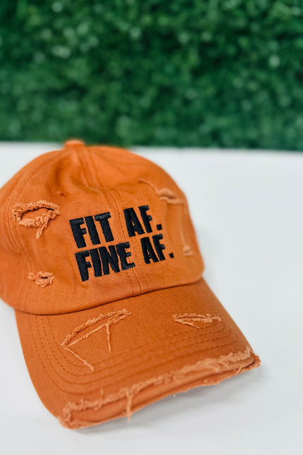 Burnt Orange Distressed Cap