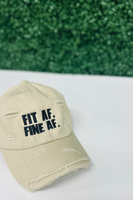 Cream Distressed Cap