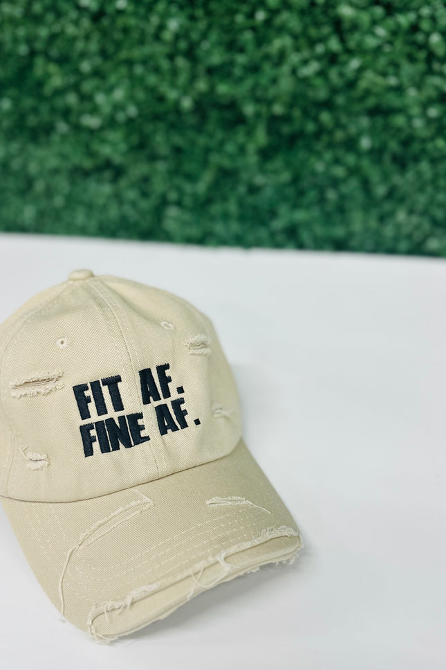 Cream Distressed Cap
