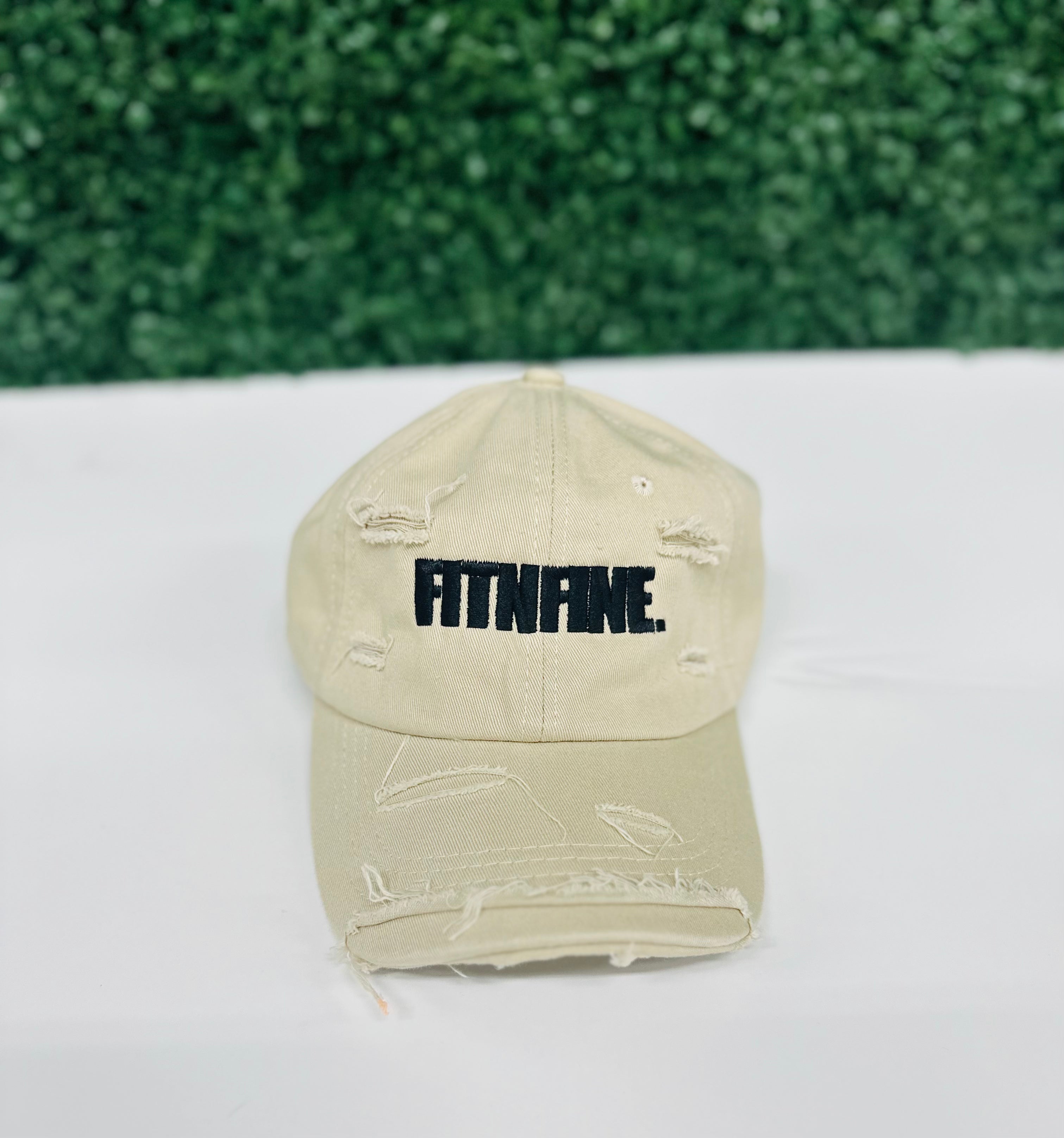 Cream Distressed Cap