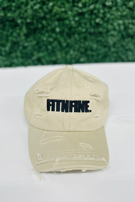 Cream Distressed Cap