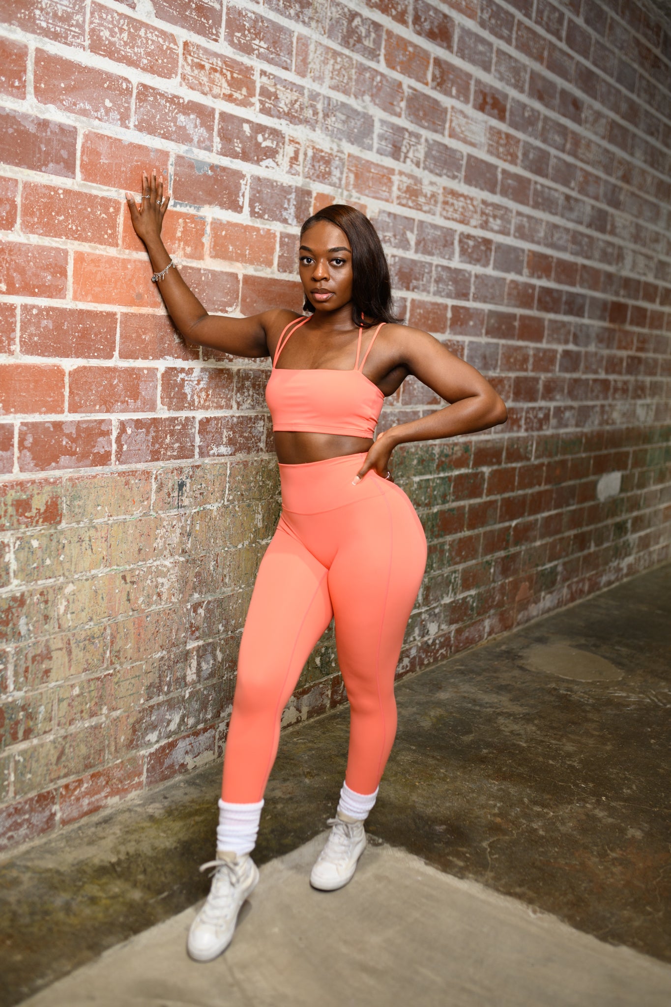 Sherbet Orange Strapped Set